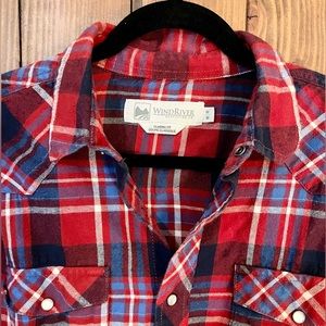 Red and blue plaid wind river shirt
